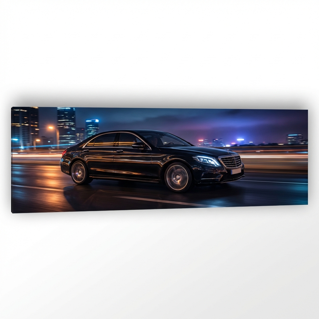 Luxury car at night